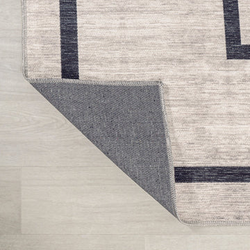 Ashkii Minimalist Medallion Machine-washable Area Rug